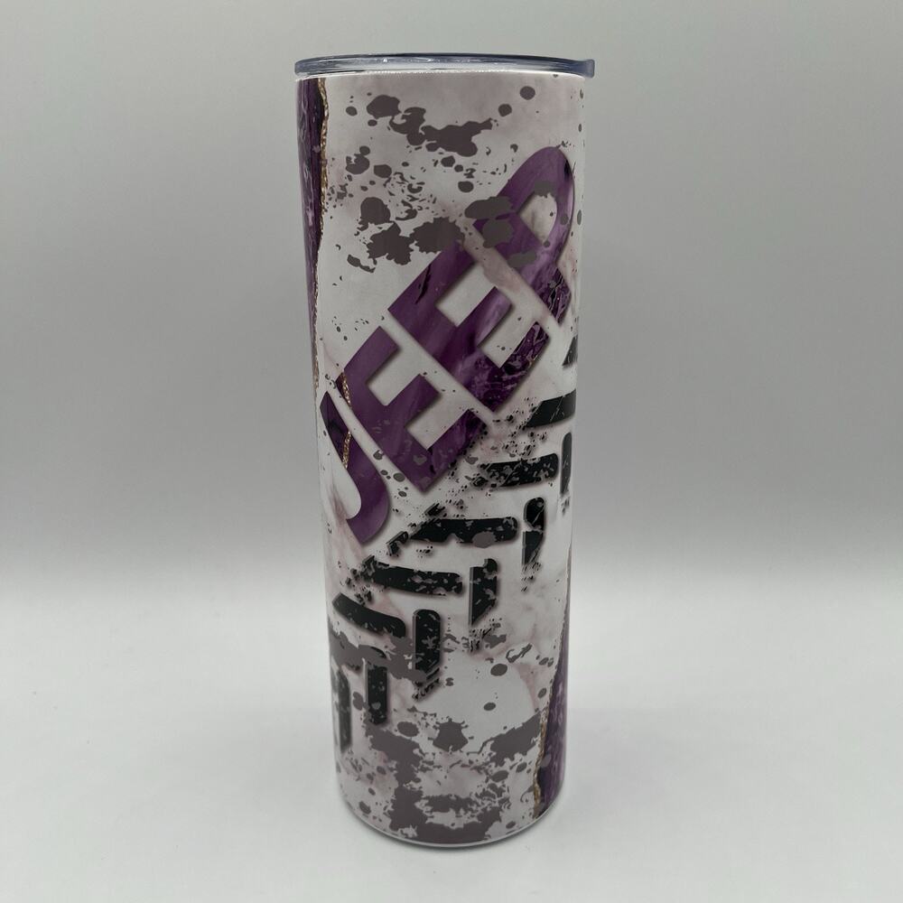 Purple Marble Splatter 20oz Tumbler Stainless Steel Insulated Drink Cup Lid